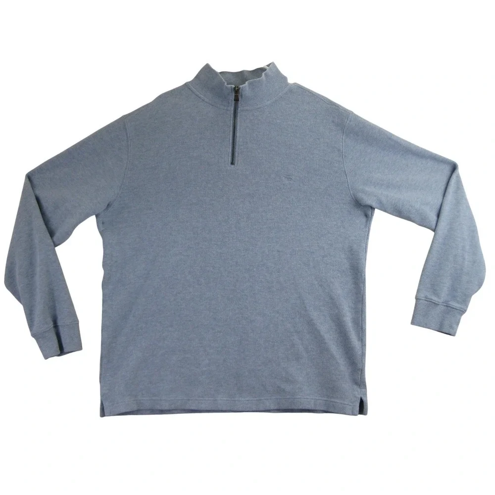 Rodd‎ & Gunn Quarter Zip Pullover Mens XL Blue Heather Preppy Coastal